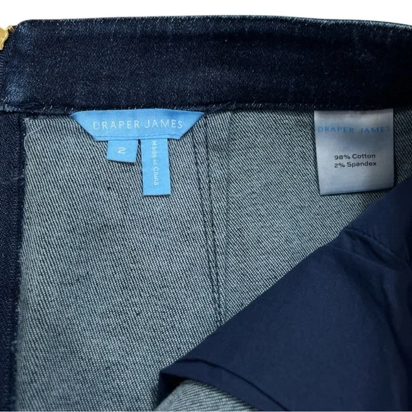 Draper James Scallop Denim Skirt size 2 in Dark Wash - Picture 4 of 6